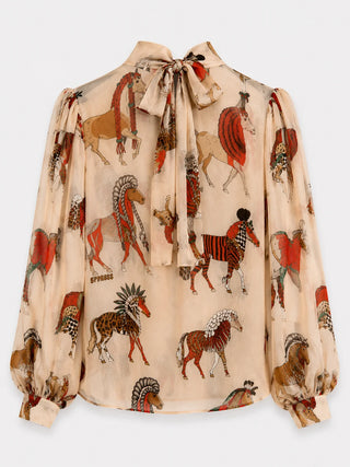 CHIFFON HORSES BLOUSE