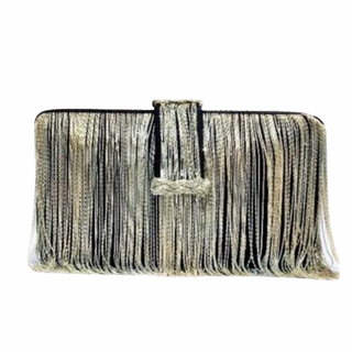 Silver Black Chunky Clutch