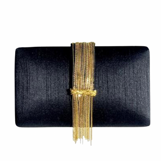 Noir Fringe Clutch