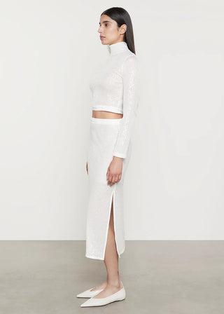 SEQUIN SKIRT OFF WHITE