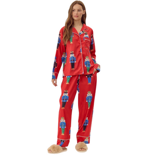 Toy Soldier Print Pajama Set Red