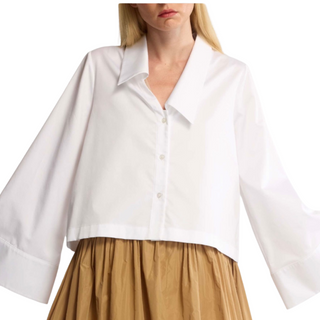 POPLIN ASYMMETRICAL SHIRT-WHITE WHITE