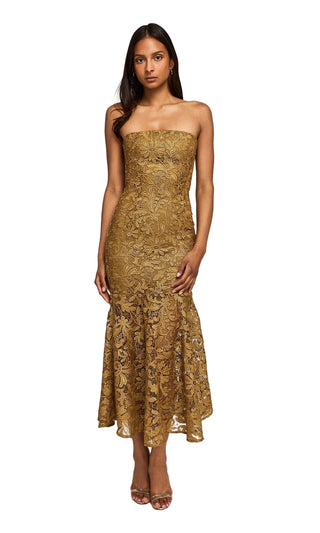 TIA METALLIC GUIPURE LACE DRESS