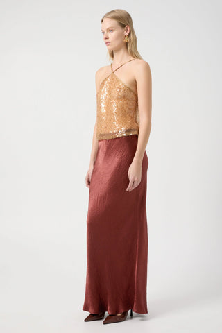 CRUSH BIAS MAXI SKIRT