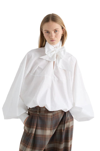 OVERSIZED BOW BLOUSE - WHITE
