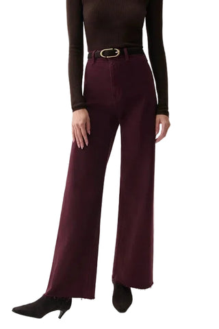 PENNY HIGH RISE WIDE LEG claret