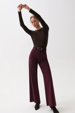 PENNY HIGH RISE WIDE LEG claret