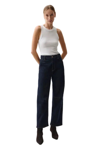 BEAU SEAMED CRESCENT RAW JEAN nightfall