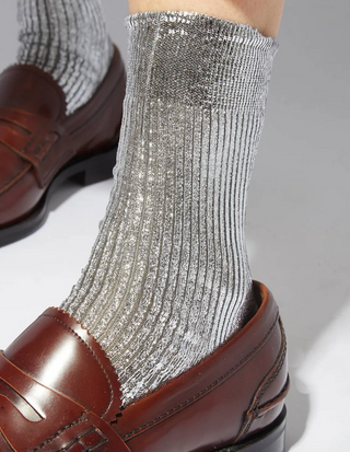 One Ribbed Laminated Socks