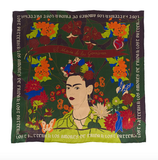Frida X Lost Pattern "Los Amores De Frida" Large Silk Scarf
