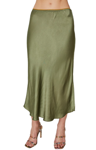 SILKY SKIRT ARMY GREEN