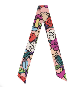"Retro Polka" Silk Skinny Scarf