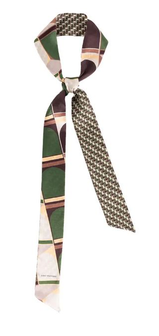 Green Silk Skinny Scarf