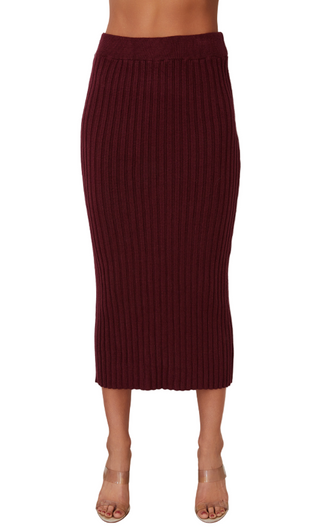 KNIT RIBBED SKIRT