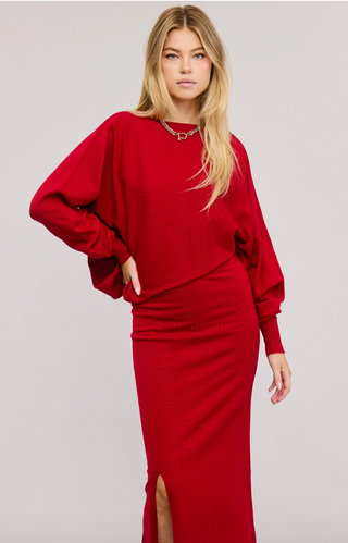 Asymmetrical Top & Midi Skirt Set