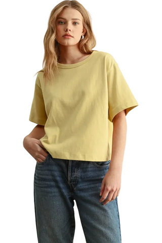 SHORT SLEEVE LINEN TOP