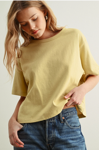 SHORT SLEEVE LINEN TOP
