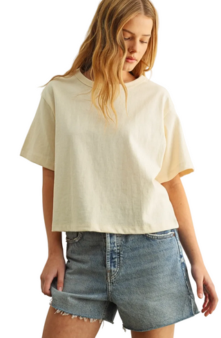 SHORT SLEEVE LINEN TOP