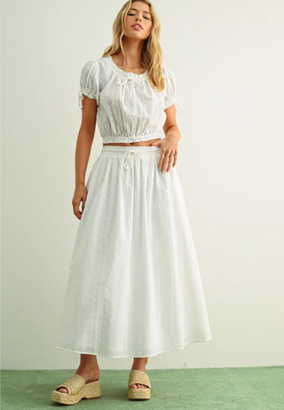 EMBROIDERY PEASANT TOP