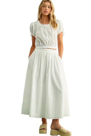 EMBROIDERY PEASANT TOP