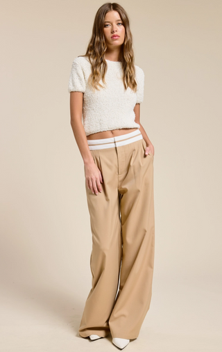 CONTRAST WAIST TROUSERS