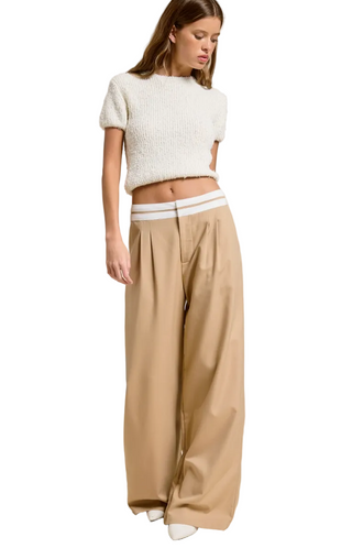 CONTRAST WAIST TROUSERS