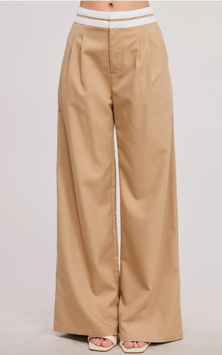 CONTRAST WAIST TROUSERS