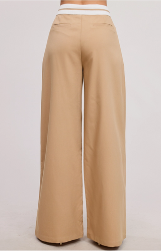 CONTRAST WAIST TROUSERS
