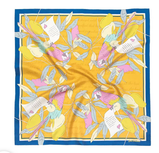 "El Amor" Silk Bandana - Yellow
