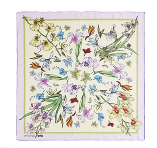"Orchid Symphony" Silk Bandana Scarf