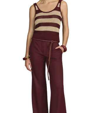 BORDEAUX WIDE LEG PANTS