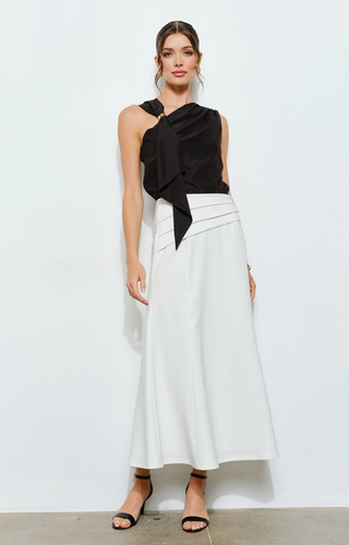 Asymmetric Drape Ring Detail Top
