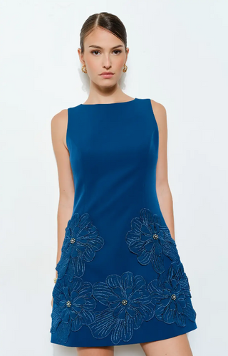 Floral Applique Mini Dress