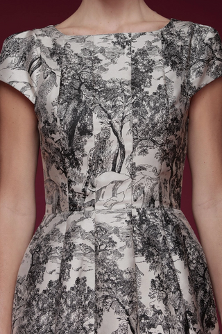 Toile Print Tailored Mini Dress