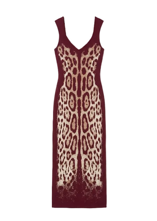 BORDEAUX LEOPARD DRESS