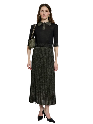 GOLD PLEATED SKIRT