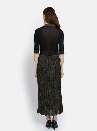 GOLD PLEATED SKIRT