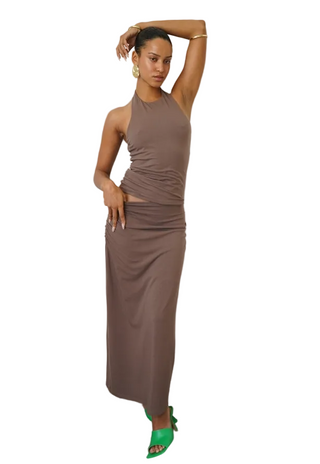 CALVIN SKIRT COFFEE QUARTZ
