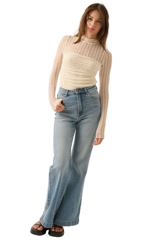 Striped Floral Lace Bodysuit