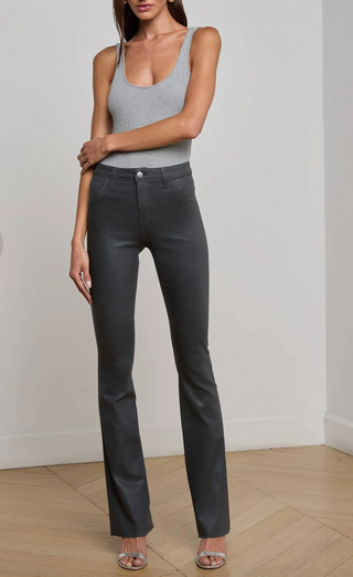 RUTH RAW HEM COATED SLATE GREY
