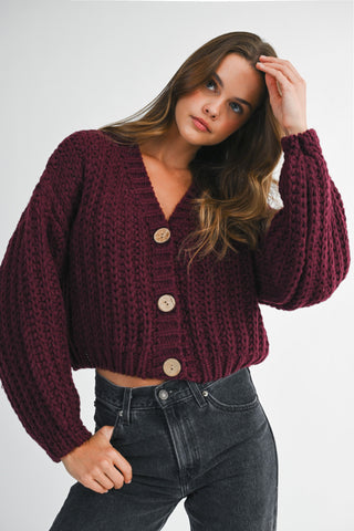 BURGUNDY CHUNKY KNIT