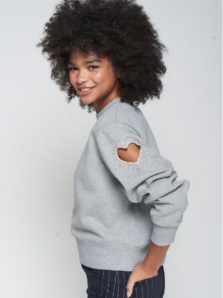 CUT OUT HEART SWEATER