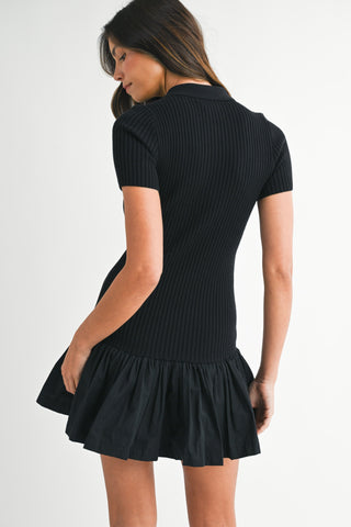 POLO COLLAR DRESS BLACK