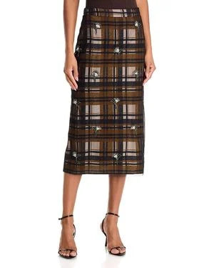 KATE EMBELLISHED MESH SKIRT BLACK COMBO