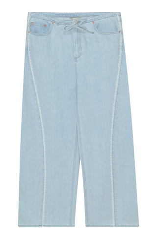 SIENNA LOW-SLUNG WIDE LEG: RELAXED 31' SALTSTONE LACE