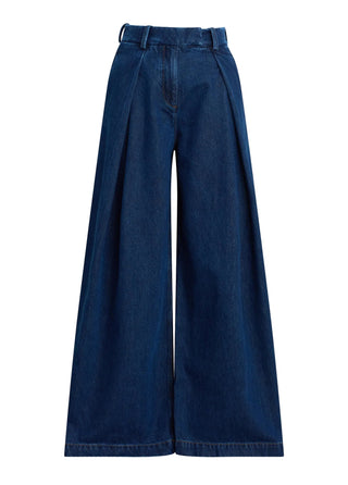 THE PETITE DENIM PLEATS FOR DAYS PANT