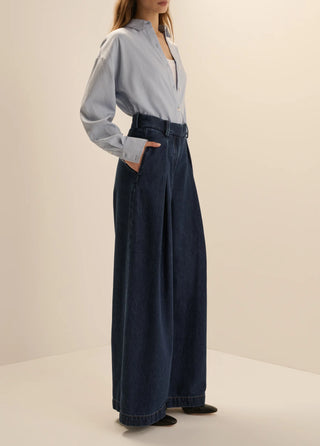 THE PETITE DENIM PLEATS FOR DAYS PANT
