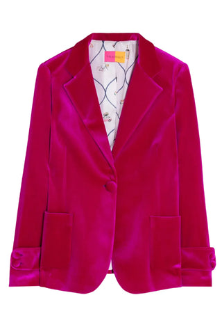 FUSCHIA VELVET BLAZER
