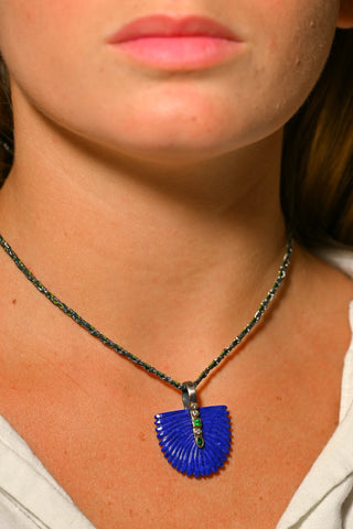 Lapis Lazuli Abanico Fan Necklace